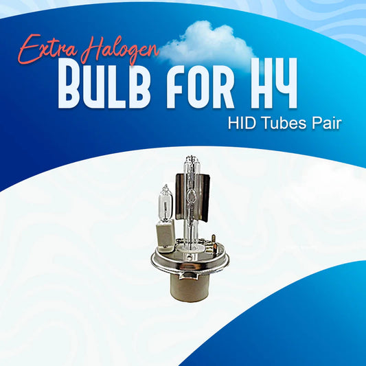 Extra Halogen Bulb for H4 HID Tubes Each - For Head Lights | Headlamps | Bulb | Light