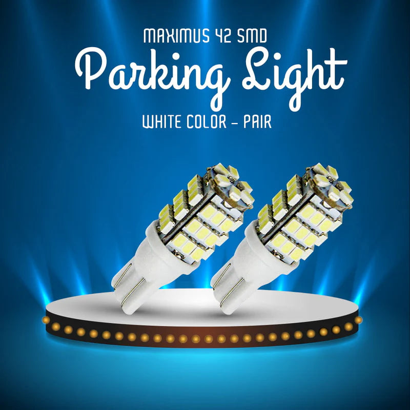 Maximus 42 SMD LED Parking Light White Color- Pair - Led Light Bulb For Parking | SMD Car Exterior Lamps Parking Lights